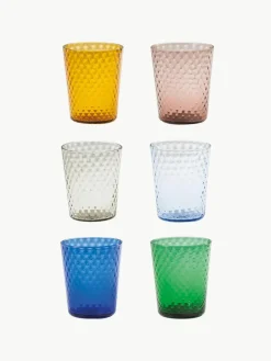 Handgemaakte waterglazen Veneziano, 6-delig^zafferano Sale