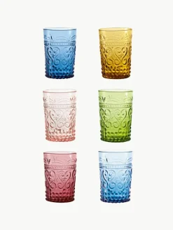 Handgemaakte waterglazen Confezione, set van 6^zafferano Fashion