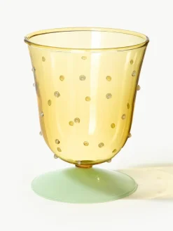 Handgemaakte waterglazen Dot van borosilicaatglas, 2 stuks^&k Amsterdam Online