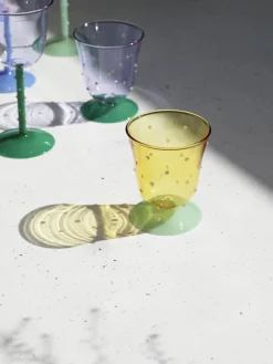 Handgemaakte waterglazen Dot van borosilicaatglas, 2 stuks^&k Amsterdam Online