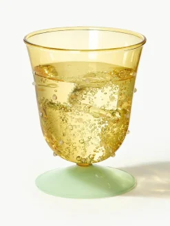 Handgemaakte waterglazen Dot van borosilicaatglas, 2 stuks^&k Amsterdam Online