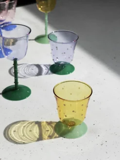 Handgemaakte waterglazen Dot van borosilicaatglas, 2 stuks^&k Amsterdam Online