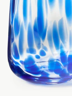 Handgemaakte waterglazen Oakley met stippenpatroon, 4 stuks^Westwing Collection Fashion