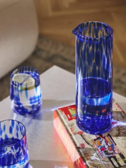 Handgemaakte waterglazen Oakley met stippenpatroon, 4 stuks^Westwing Collection Fashion