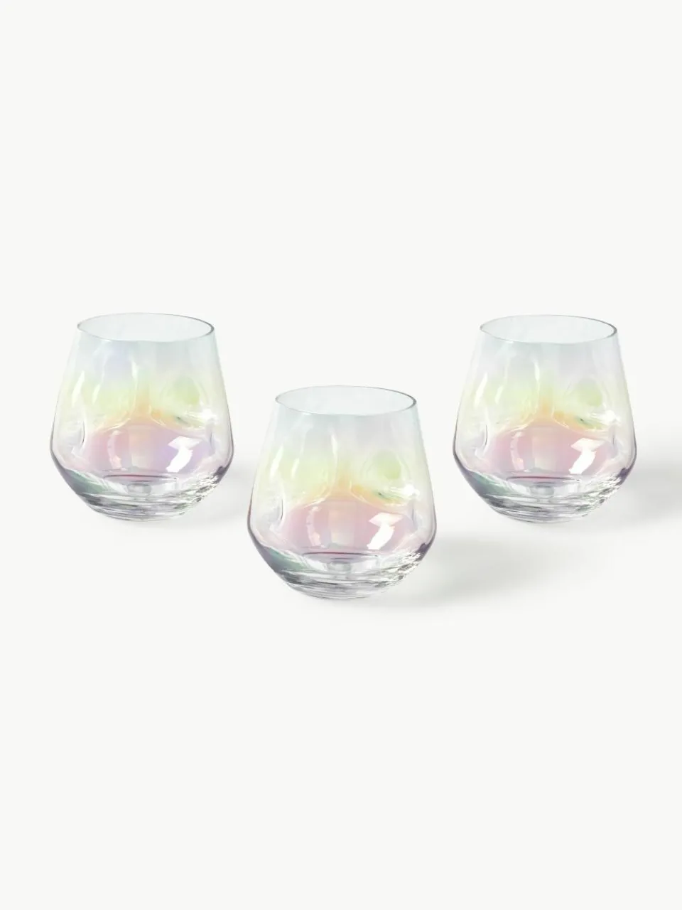 Handgemaakte waxinelichthouders Rainbow, set van 3^Westwing Collection Fashion