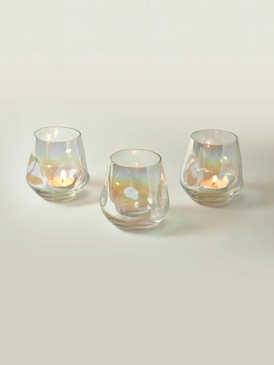 Handgemaakte waxinelichthouders Rainbow, set van 3^Westwing Collection Fashion