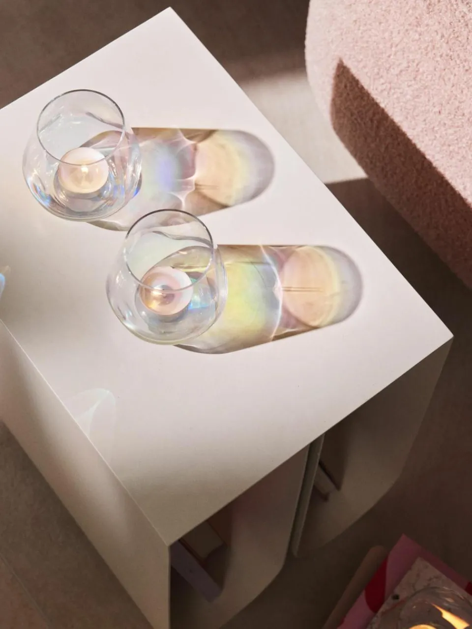 Handgemaakte waxinelichthouders Rainbow, set van 3^Westwing Collection Fashion