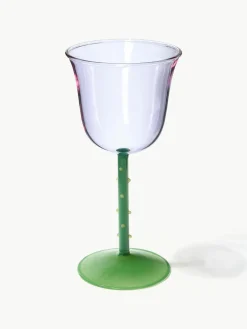 Handgemaakte wijnglazen Dot van borosilicaatglas, 2 stuks^&k Amsterdam Discount