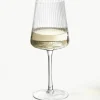 Handgemaakte witte wijnglazen Cami met groefstructuur, 4 stuks^Westwing Collection Fashion
