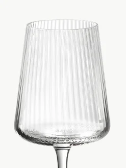 Handgemaakte witte wijnglazen Cami met groefstructuur, 4 stuks^Westwing Collection Fashion