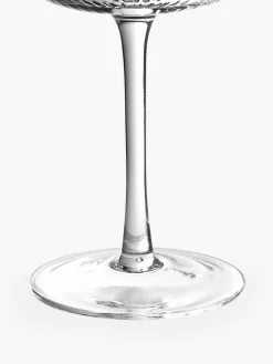 Handgemaakte witte wijnglazen Cami met groefstructuur, 4 stuks^Westwing Collection Fashion