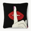 Handgemaakte wollen decoratief kussen Lips Hush^Jonathan Adler Online