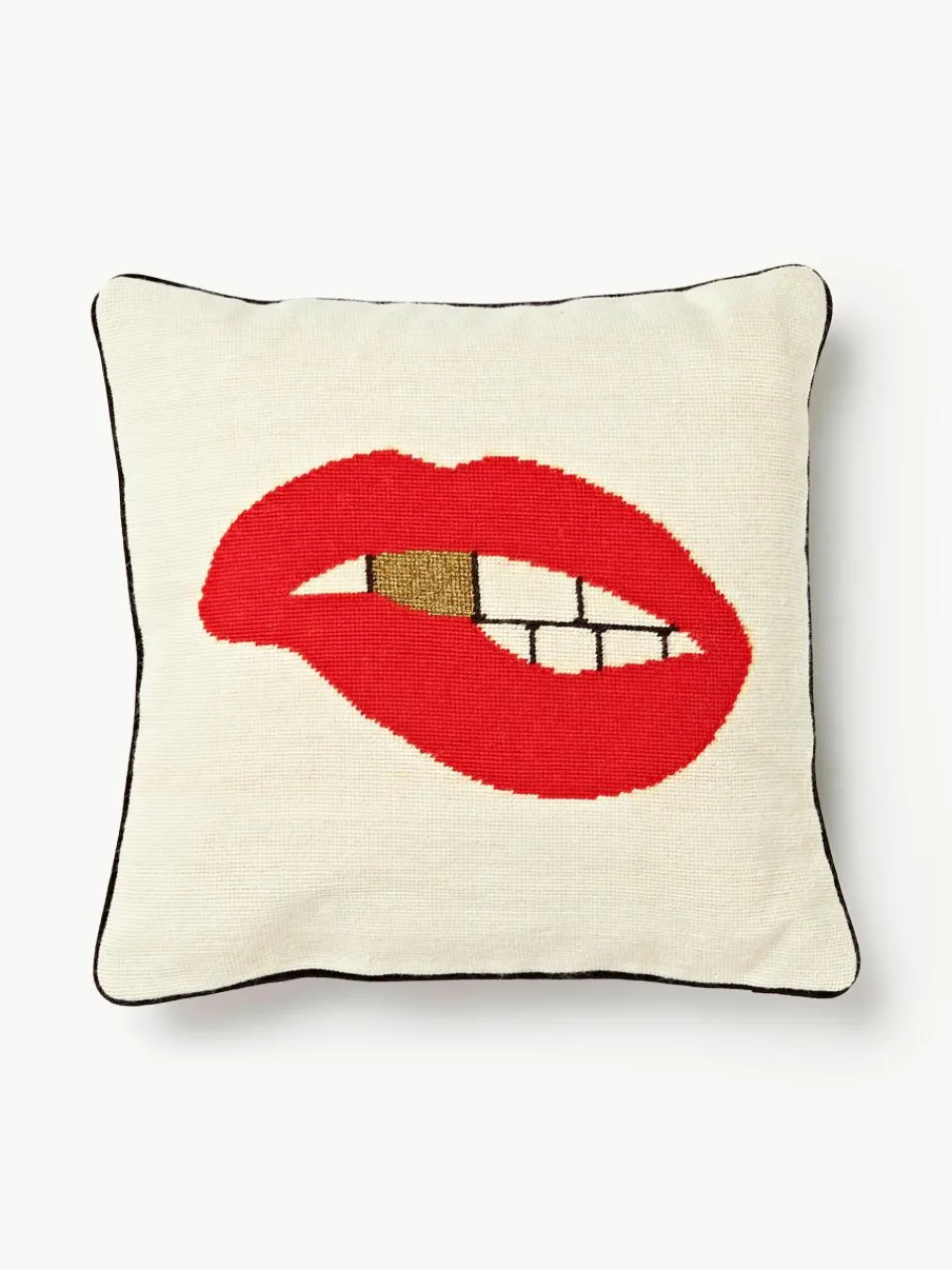 Handgemaakte wollendecoratief kussen Lips Bitten^Jonathan Adler Fashion