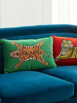Handgemaakte wollendecoratief kussen Tiger^Jonathan Adler Sale