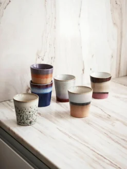 Handgemaakte XS beker 70's, 4-delig^HKLIVING Discount