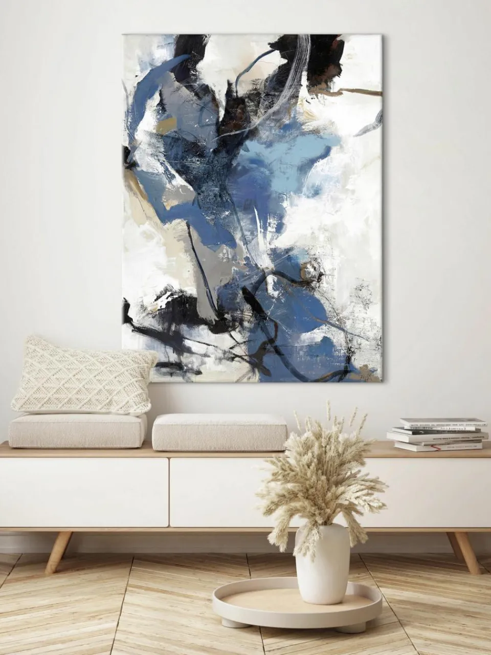 Handgeschilderd canvas print Blue vibes^Malerifabrikken Sale