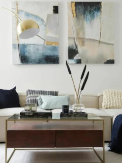 Handgeschilderde canvasdoek Golden Blue I^Malerifabrikken Sale