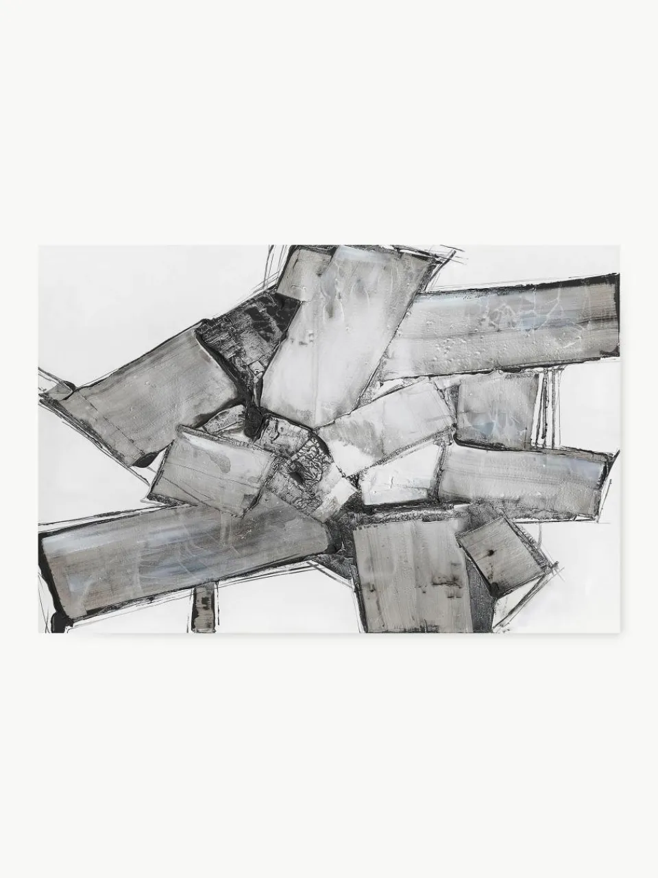 Handgeschilderde canvasprint Donker Abstract^Incado Discount