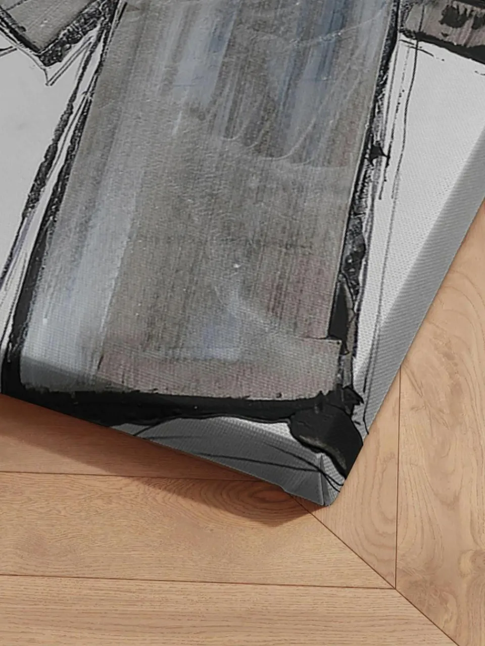 Handgeschilderde canvasprint Donker Abstract^Incado Discount