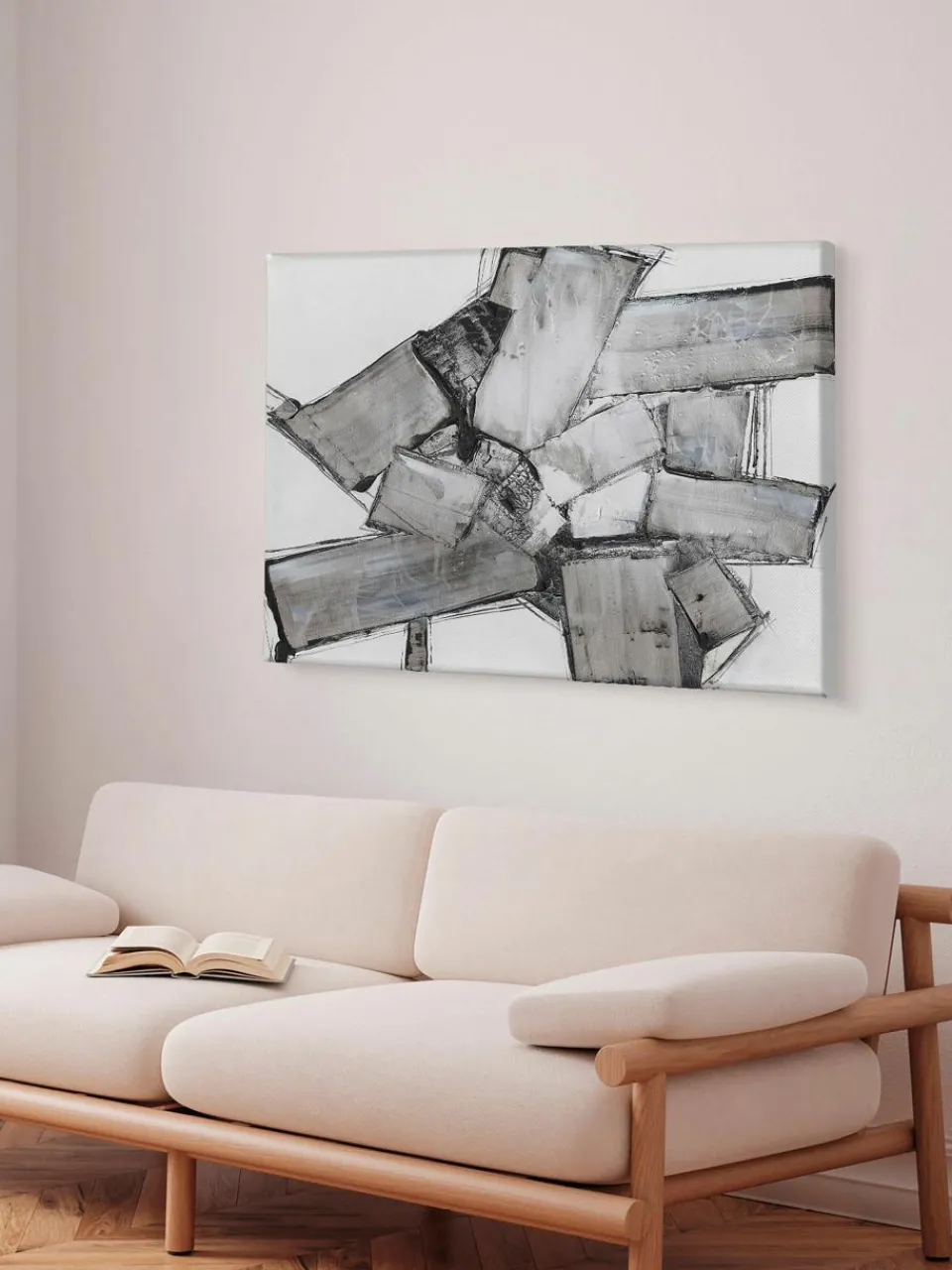 Handgeschilderde canvasprint Donker Abstract^Incado Discount