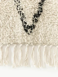 Handgetuft katoenen vloerkleed Bina met ruitjesmotief en franjes^Westwing Collection Discount