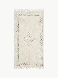 Handgetuft katoenen vloerkleed Fionn met franjes^Westwing Collection Best