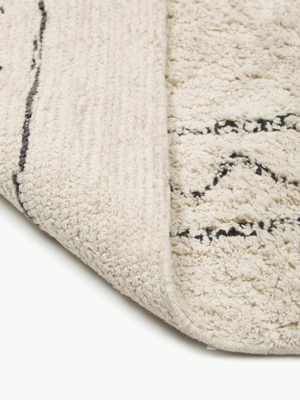 Handgetuft katoenen vloerkleed Fionn met franjes^Westwing Collection Best