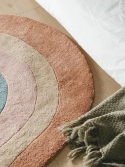 Handgetuft kindervloerkleed Rainbow van wol met franjes^Benuta New