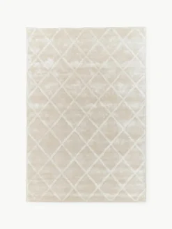 Handgetuft viscose vloerkleed Glanzend met ruitpatroon^Westwing Collection Fashion