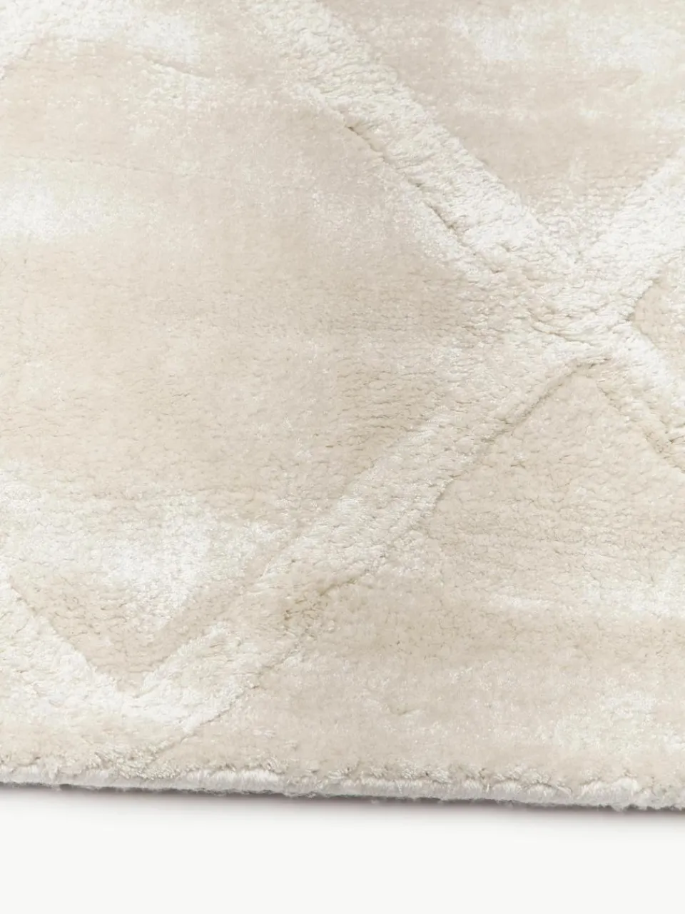 Handgetuft viscose vloerkleed Glanzend met ruitpatroon^Westwing Collection Fashion