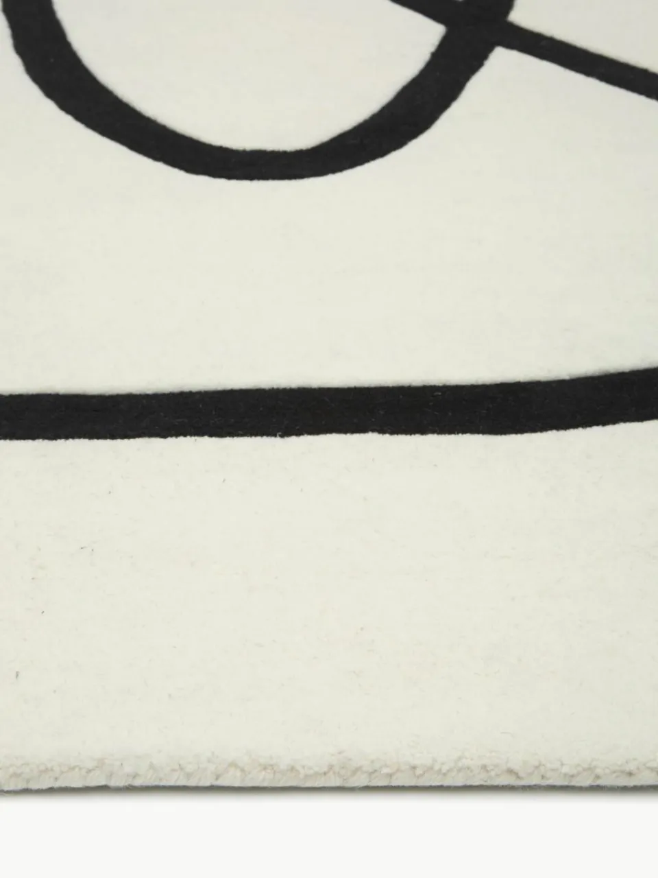 Handgetuft wollen vloerkleed Line met One Line tekening^Westwing Collection Outlet