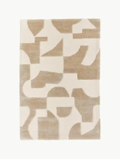 Handgetuft wollen vloerkleed Corin met hoog-laag structuur^Westwing Collection New