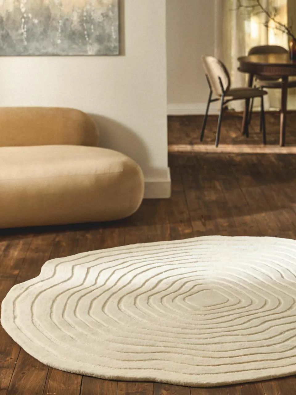 Handgetuft wollen vloerkleed Niria in organische vorm^Westwing Collection Outlet