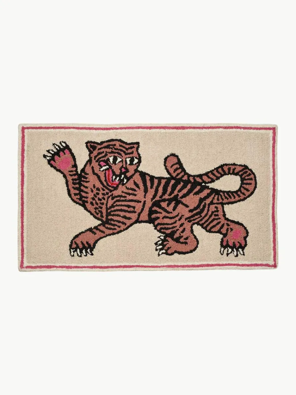 Handgetuft wollen vloerkleed roze Tiger^Bongusta Fashion