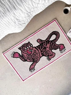Handgetuft wollen vloerkleed roze Tiger^Bongusta Fashion
