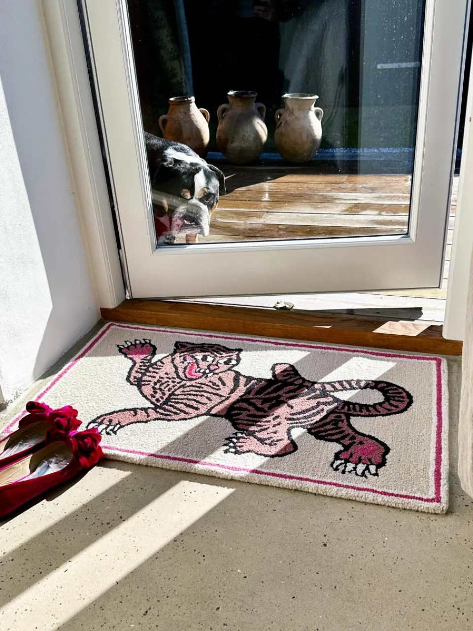 Handgetuft wollen vloerkleed roze Tiger^Bongusta Fashion