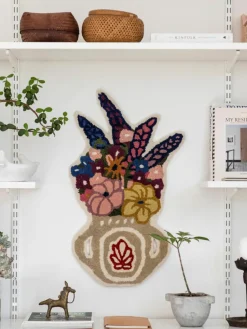 Handgetufte wollen deurmat Flower Vase^Bongusta Sale