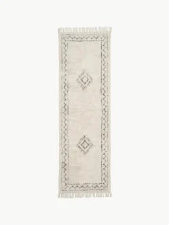 Handgeweven katoenen loper Fionn met franjes^Westwing Collection Clearance