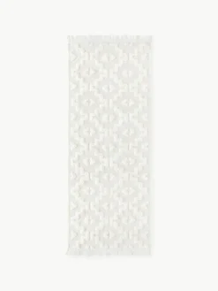 Handgeweven katoenen loper Idris met verhoogd hoog-laag patroon^Westwing Collection Discount