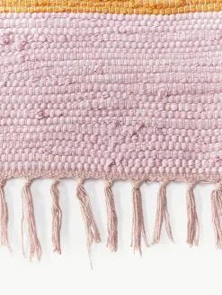 Handgeweven katoenen vloerkleed Chindi met franjes^Bongusta New