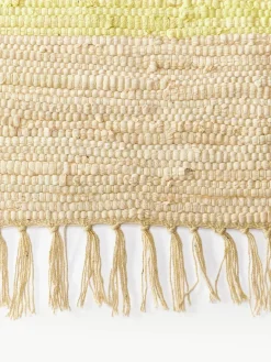 Handgeweven katoenen vloerkleed Chindi met franjes^Bongusta New