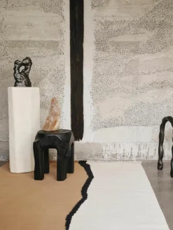 Handgeweven kelim vloerkleed Soil van wol met franjes^ferm LIVING Sale