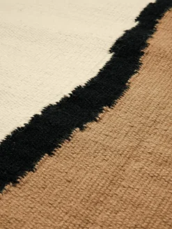 Handgeweven kelim vloerkleed Soil van wol met franjes^ferm LIVING Sale