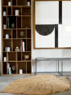 Handgeweven kindervloerkleed Monstera met hoog-laag effect, wasbaar^Lorena Canals Online
