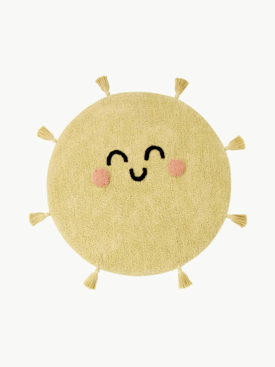 Handgeweven kindervloerkleed You're My Sunshine met kwastjes, wasbaar^Lorena Canals Fashion