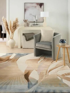 Handgeweven laagpolig vloerkleed Prismatic met hoog-laag effect^Rama Carpets Sale