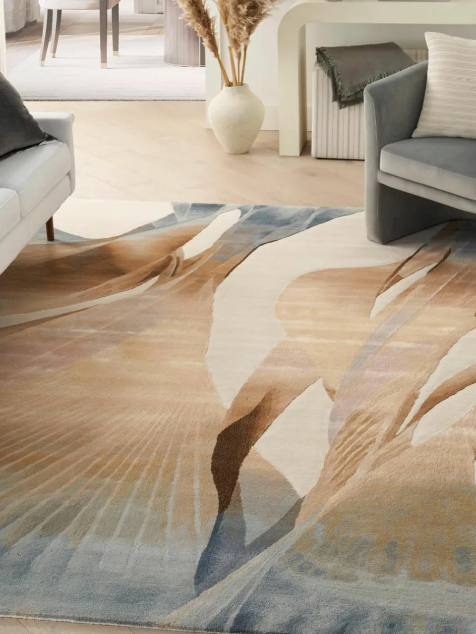 Handgeweven laagpolig vloerkleed Prismatic met hoog-laag effect^Rama Carpets Sale