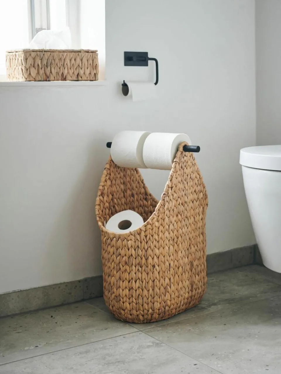 Handgeweven opbergmand Pape met toiletrolhouder^House Doctor New