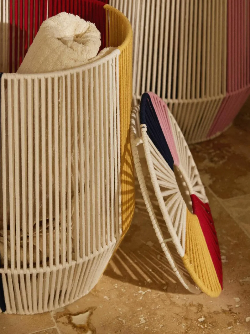 Handgeweven wasmanden Gabe van touw, 2-delig^Westwing Collection Hot