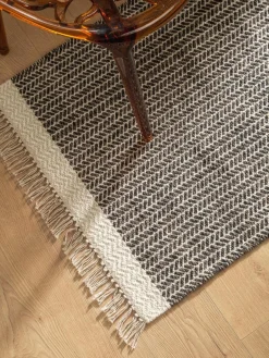 Handgeweven wollen loper Kim met franjes^Benuta Clearance